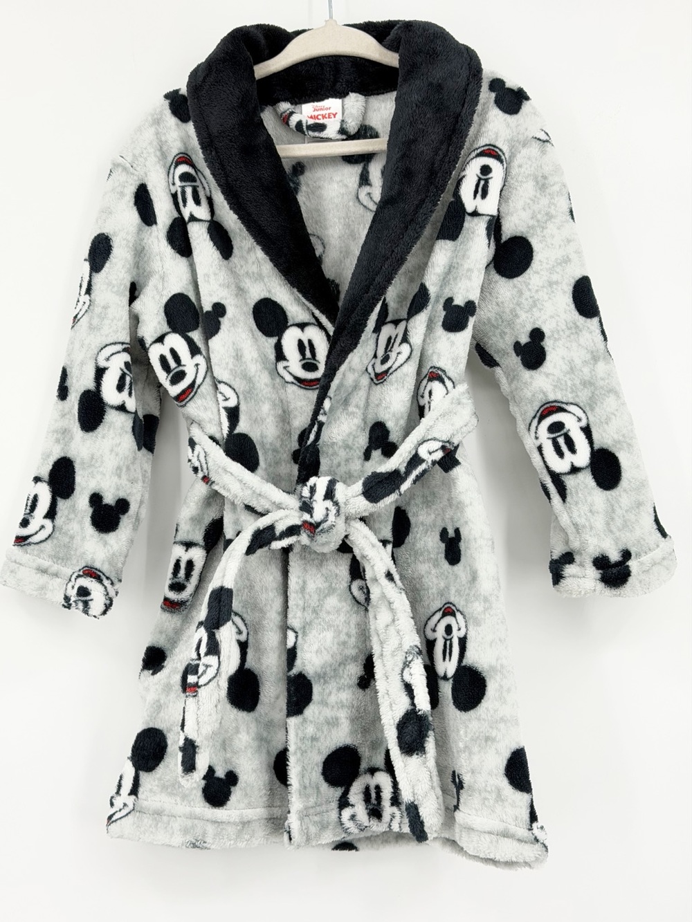 Disney Junior Mickey Mouse Toddler Fleece Robe Gray Black 2T/3T